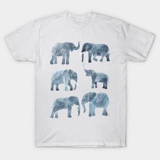 Watercolor Elephants - Gray T-Shirt